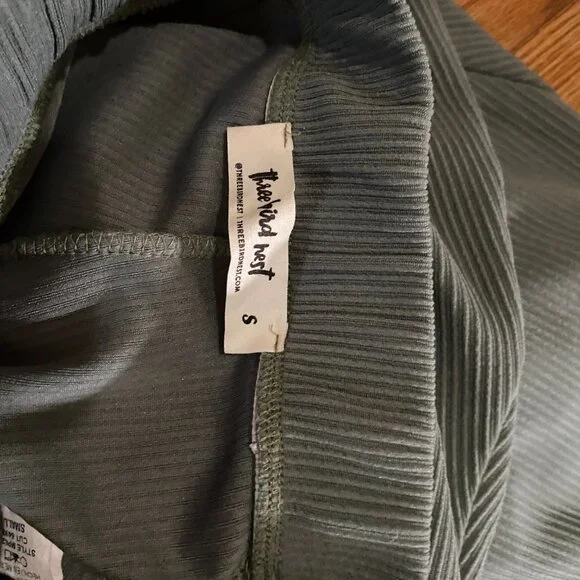 Sonny Ribbed Flare Pant Olive Small - Picture 4 of 5